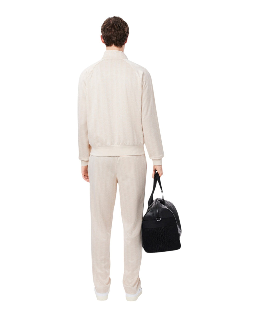 Pantaloni Tuta Lacoste in Jacquard con Monogramma Tono su Tono