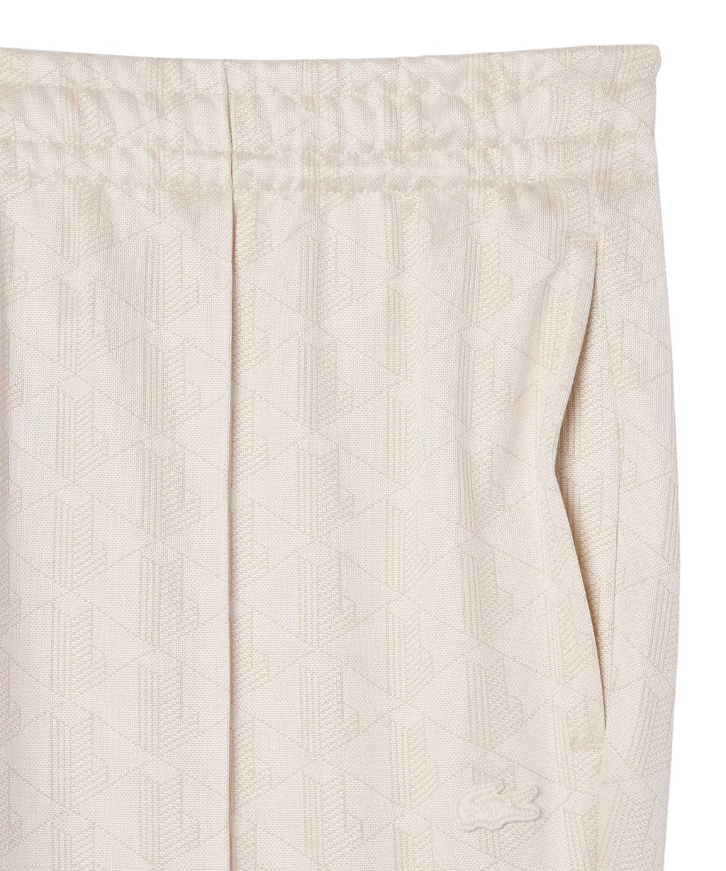 Pantaloni Tuta Lacoste in Jacquard con Monogramma Tono su Tono