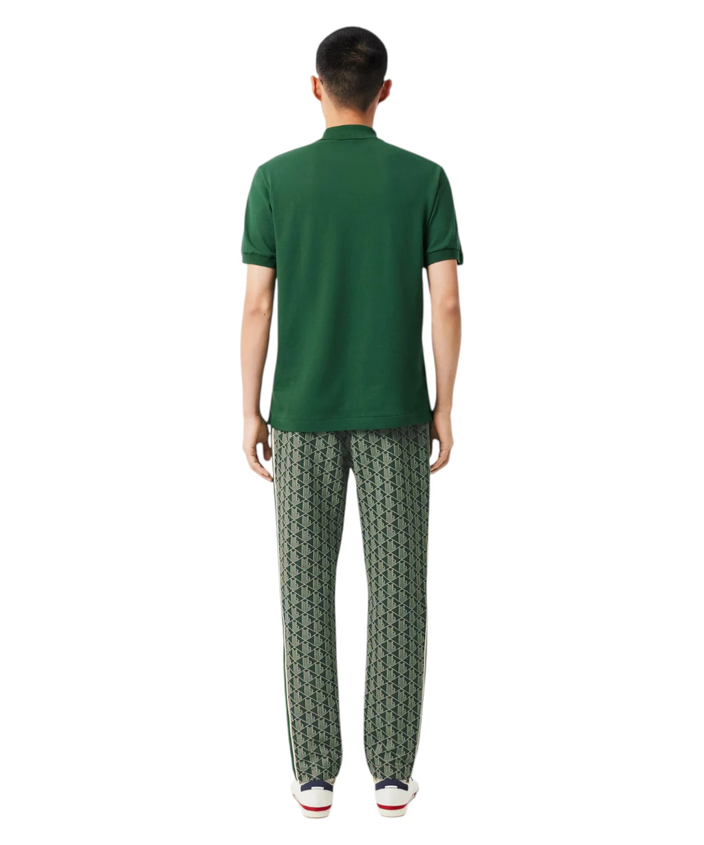 Spodnie dresowe męskie Lacoste z monogramem jacquard, regular fit
