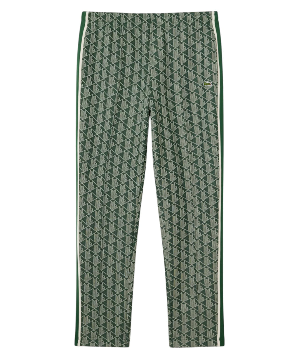 Spodnie dresowe męskie Lacoste z monogramem jacquard, regular fit