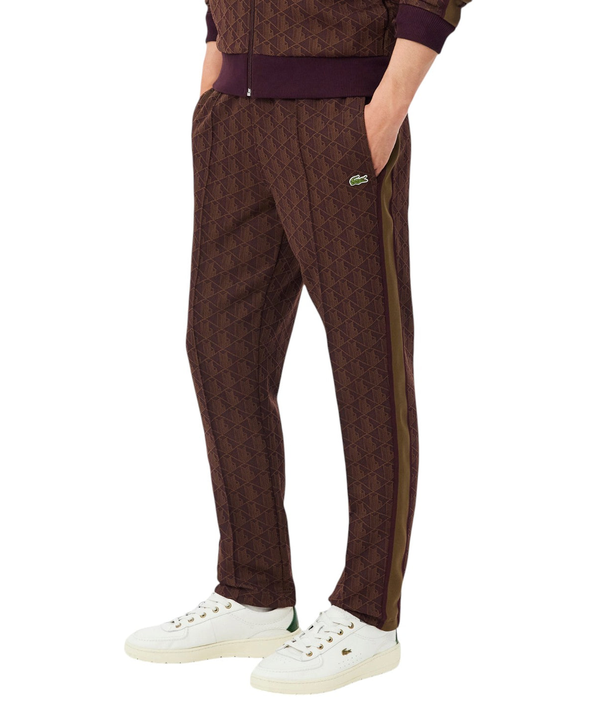 Pantaloni Tuta Lacoste Paris con Monogramma Jacquard