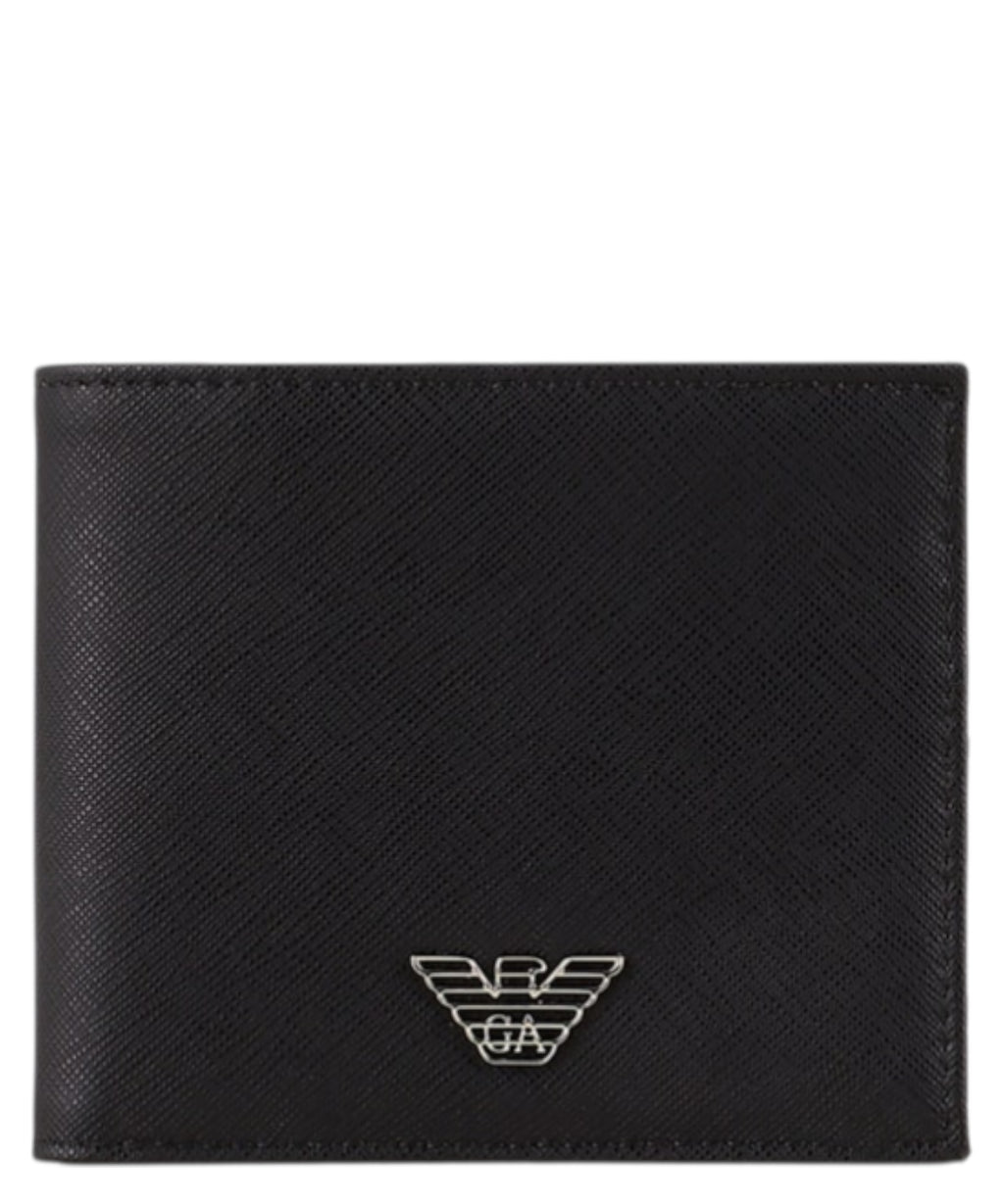 Emporio Armani dvigubas piniginė iš atnaujintos odos