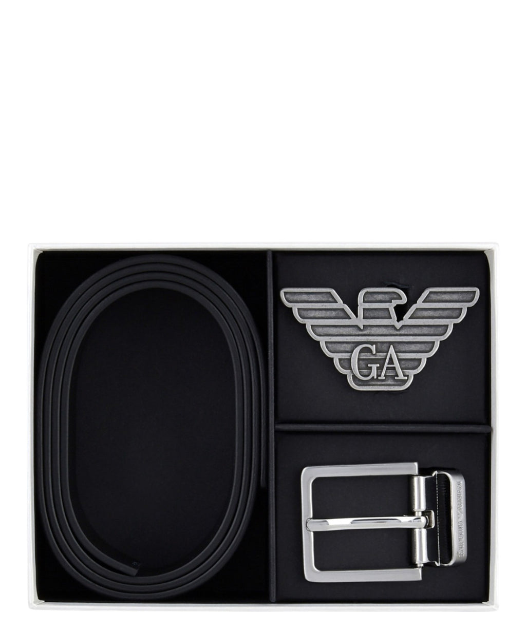 Cintura Emporio Armani Reversibile in Pelle con Fibbie