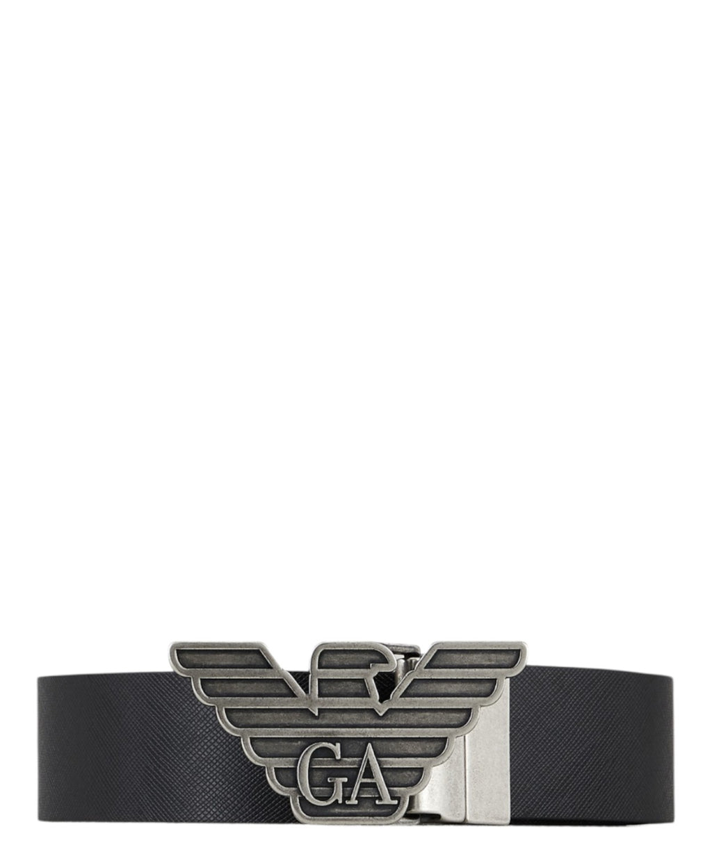 Cintura Emporio Armani Reversibile in Pelle con Fibbie