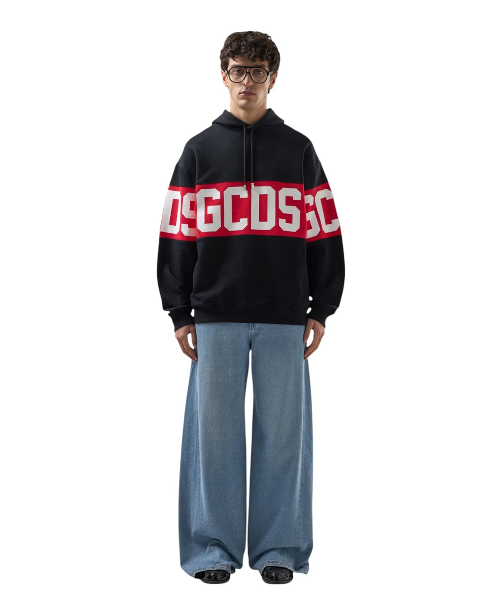 Sweatshirt GCDS com capuz e faixa com logótipo
