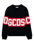 GCDS Sweatshirt mit Rundhalsausschnitt und kontrastierendem Band-Logo