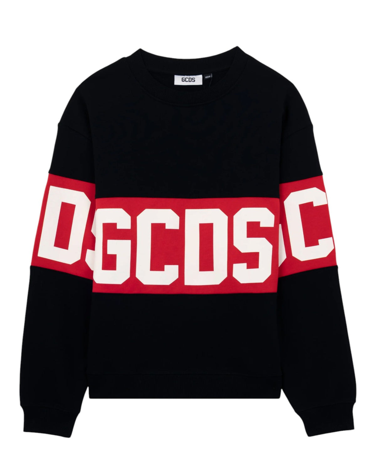 GCDS Sweatshirt mit Rundhalsausschnitt und kontrastierendem Band-Logo