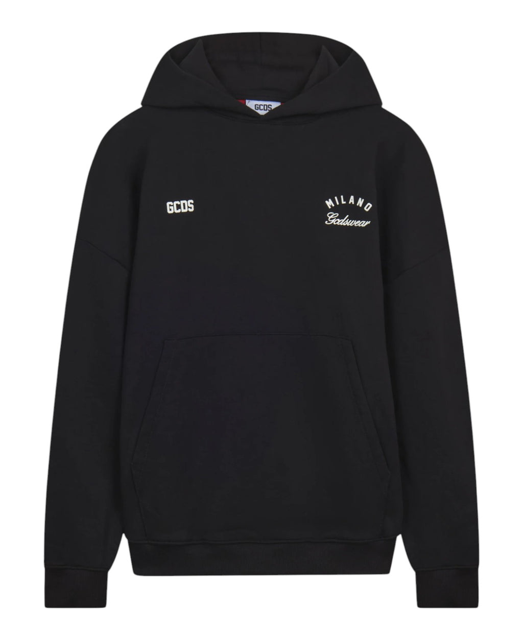 Felpa GCDS con Cappuccio e Band Logo sul Retro