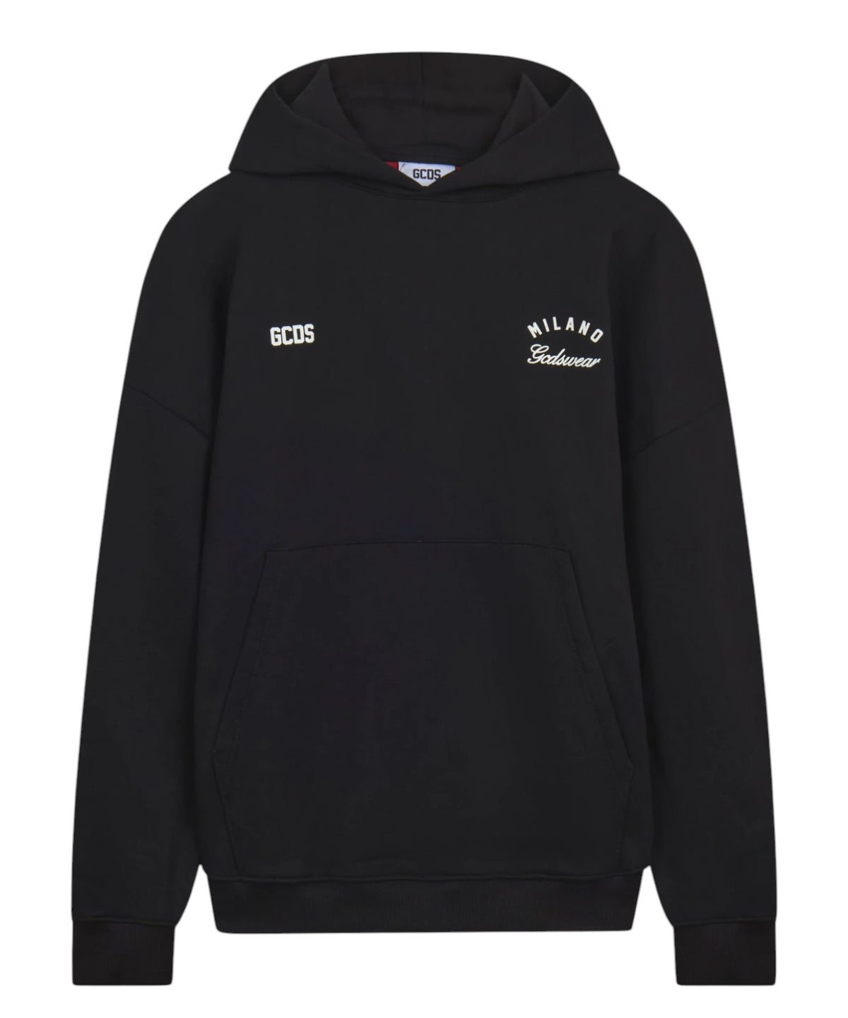 Felpa GCDS con Cappuccio e Band Logo sul Retro