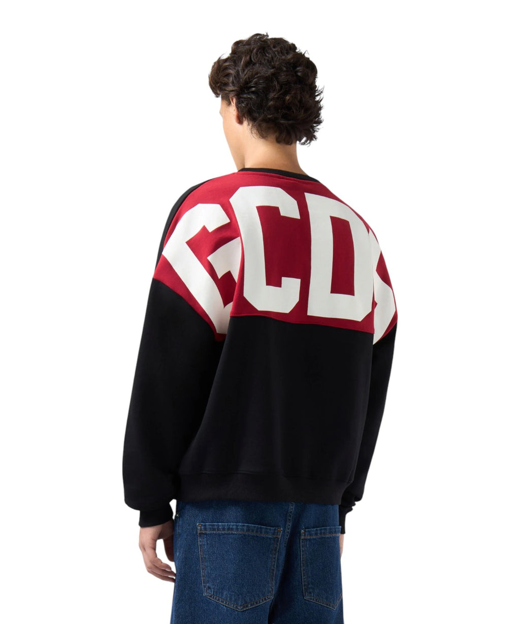 Felpa GCDS Girocollo con Band Logo sul Retro