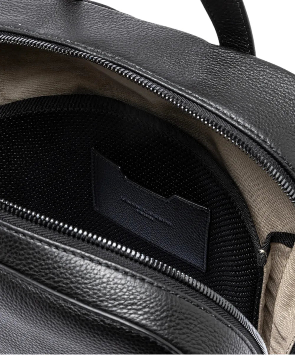 Hammered Leather Backpack with Front Pocket
