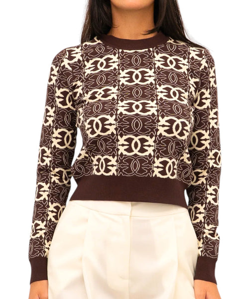 Maglia Cropped con Logo Love Birds di Pinko per Donna