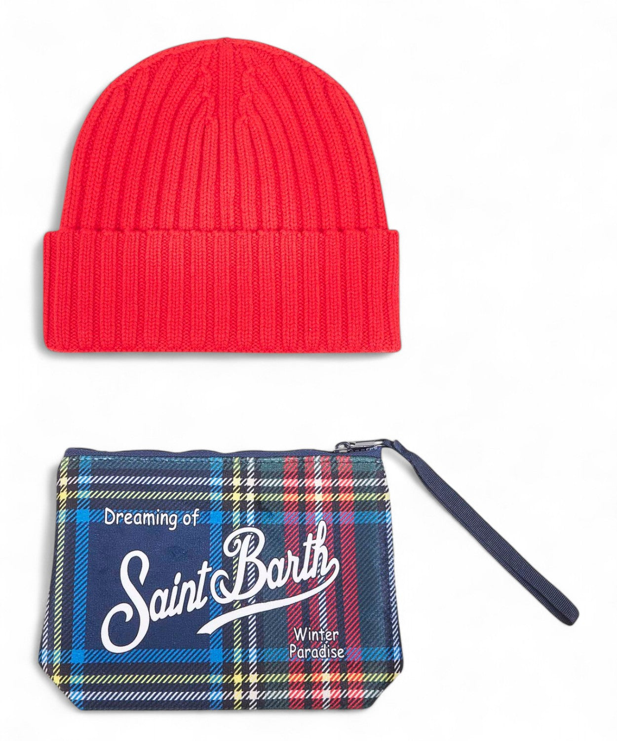 Christmas Box con berretto Wengen e pochette Aline tartan-Mc2 Saint Barth-BOX-Vittorio Citro Boutique