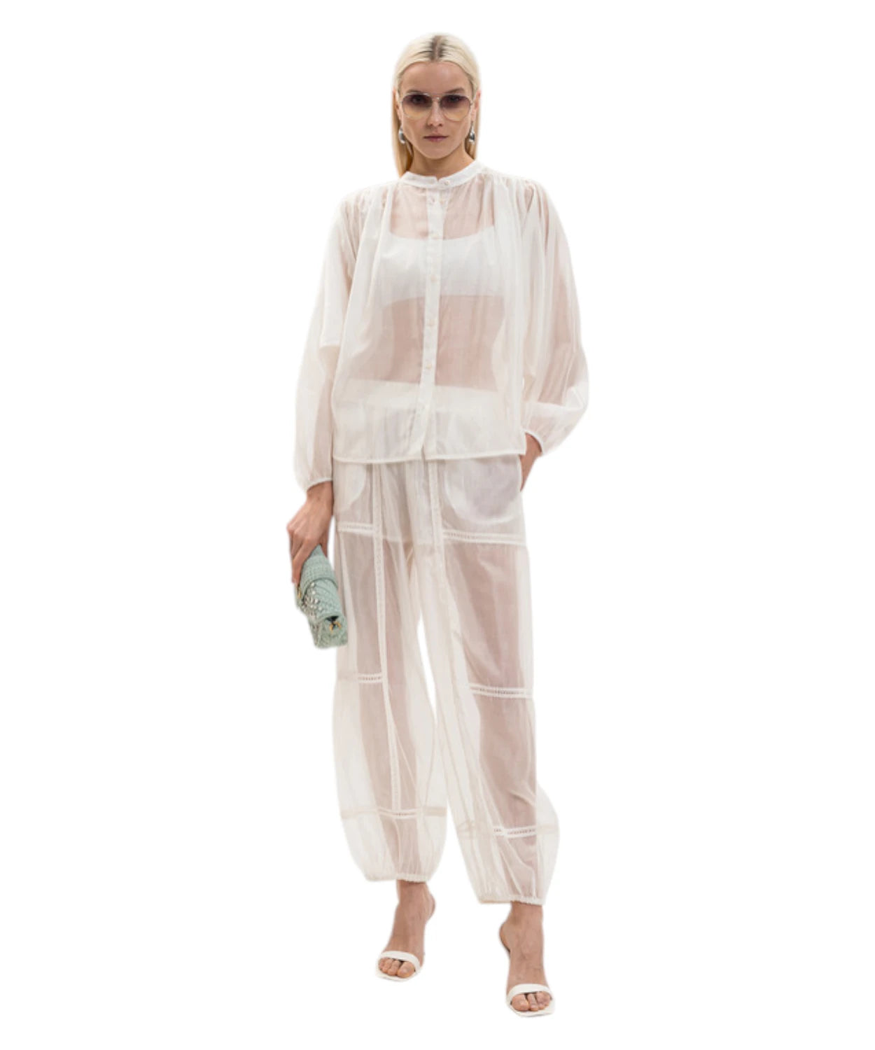 Twinset Pantaloni Joggers Voile Pizzo