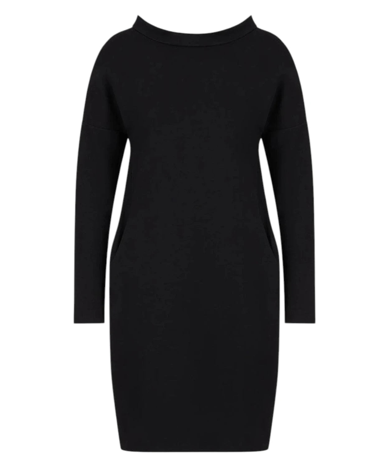 Jurk met boothals van Milano-stof