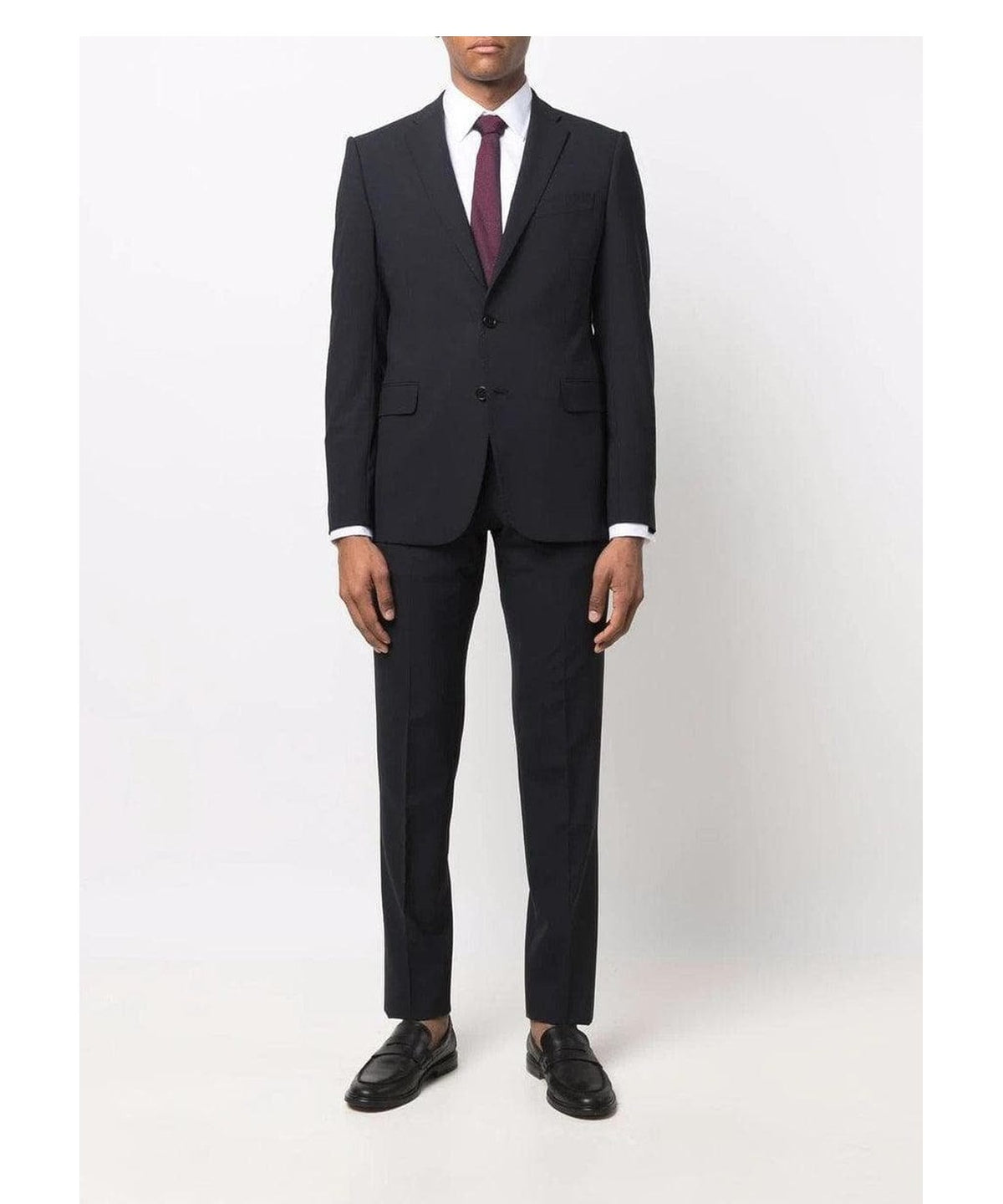 Abito monopetto slim fit in tela fresco lana stretch 1