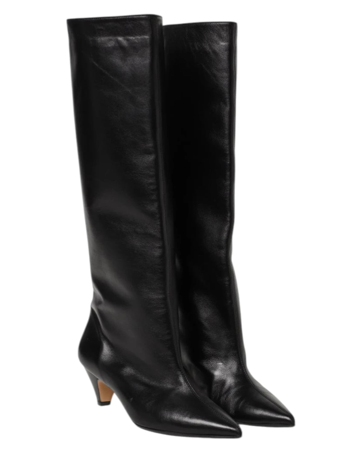 Stivale a Tubo Donna in Pelle Nera con Tacco 5 cm