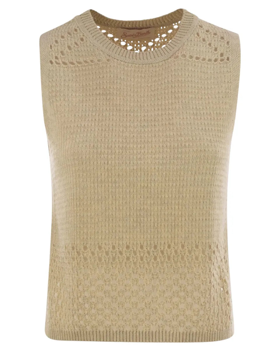 Top Aire in Maglia e Rete Crochet | Stile Boho-Chic-Mc2 Saint Barth-Top-Vittorio Citro Boutique