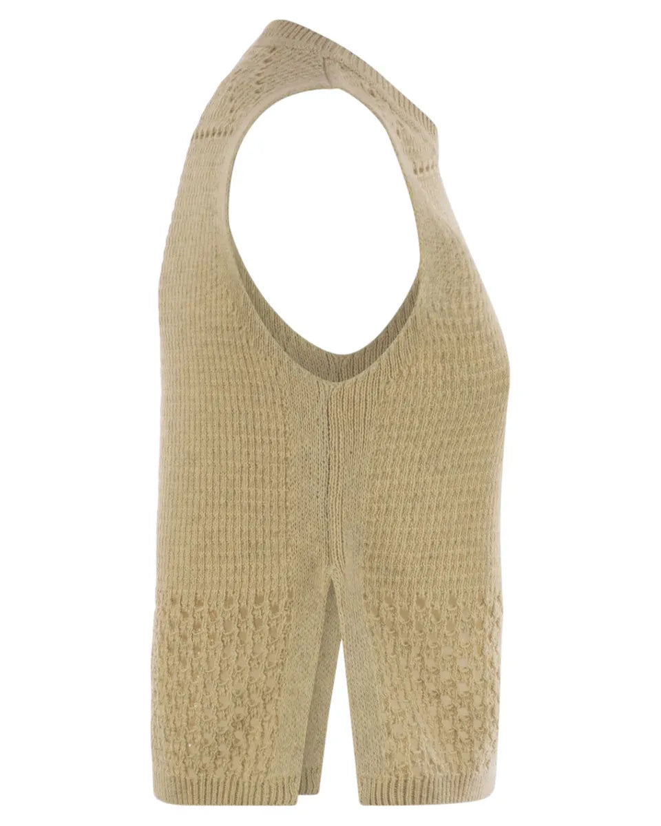 Top Aire in Maglia e Rete Crochet | Stile Boho-Chic-Mc2 Saint Barth-Top-Vittorio Citro Boutique