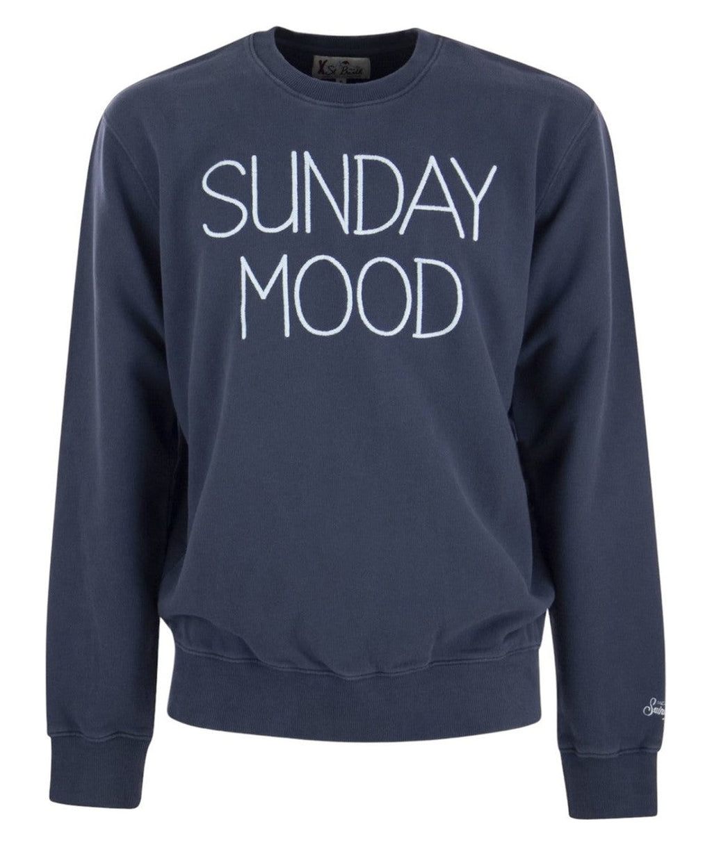 Felpa girocollo con scritta Sunday mood-Mc2 Saint Barth-Felpe-Vittorio Citro Boutique