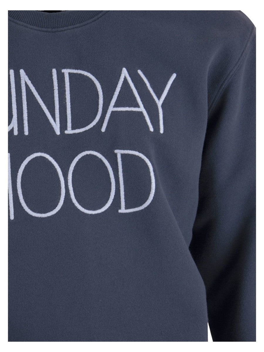 Felpa girocollo con scritta Sunday mood-Mc2 Saint Barth-Felpe-Vittorio Citro Boutique