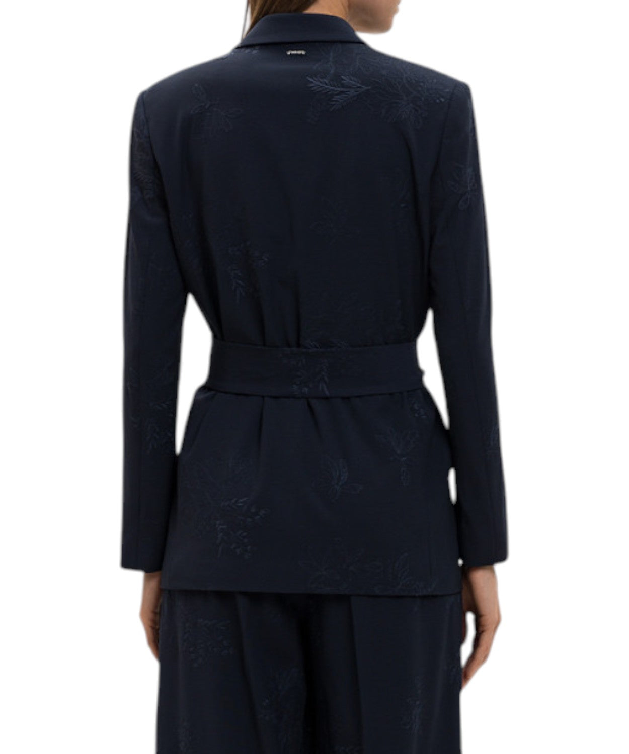 Giacca Blazer Ricamata Elegante con Cintura