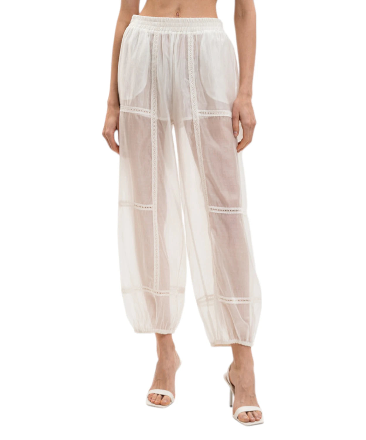 Twinset Pantaloni Joggers Voile Pizzo