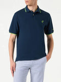 Polo in piquet bianco con ricamo di palme-Mc2 Saint Barth-Polo-Vittorio Citro Boutique