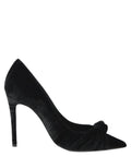 Elegante fluwelen pumps met drapering
