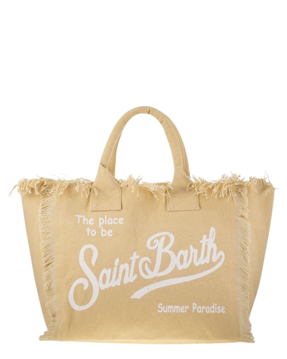 Borsa a Spalla Vanity in Canvas beige con Frange-Mc2 Saint Barth-Borse a mano-Vittorio Citro Boutique