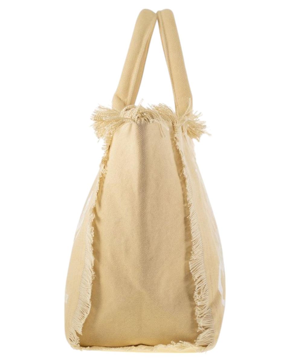 Borsa a Spalla Vanity in Canvas beige con Frange-Mc2 Saint Barth-Borse a mano-Vittorio Citro Boutique