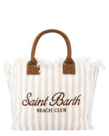 Borsa Colette MC2 Saint Barth a righe in canvas di cotone con frange-Mc2 Saint Barth-Borse a mano-Vittorio Citro Boutique