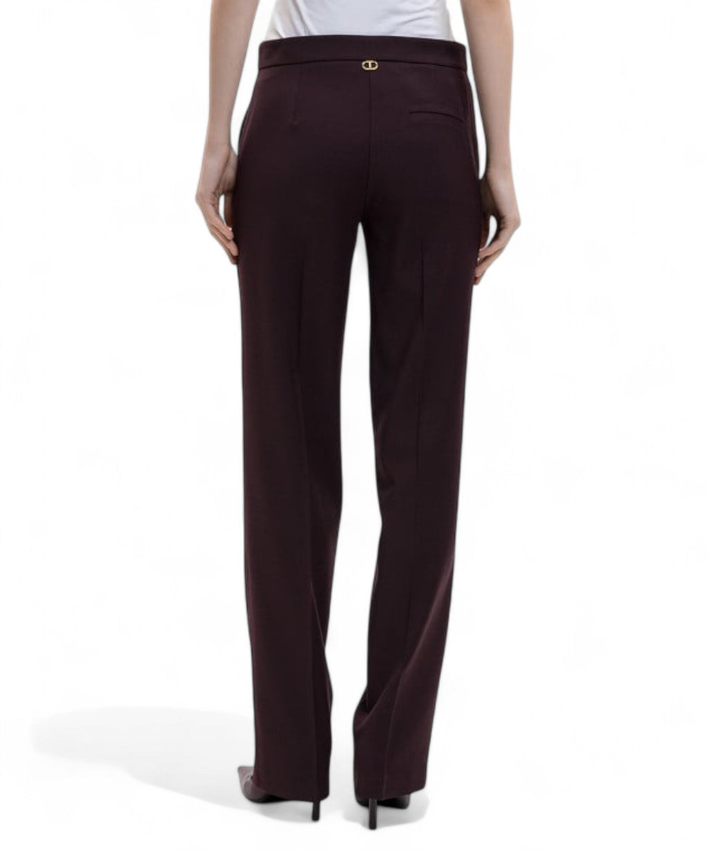 Pantaloni Twinset in Lana con Logo-Twinset-Pantaloni-Vittorio Citro Boutique