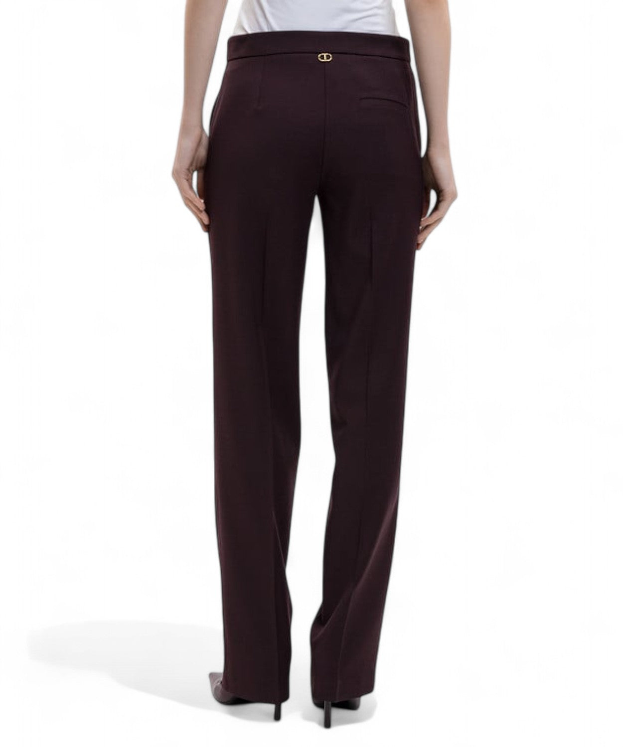 Pantaloni Twinset in Lana con Logo-Twinset-Pantaloni-Vittorio Citro Boutique