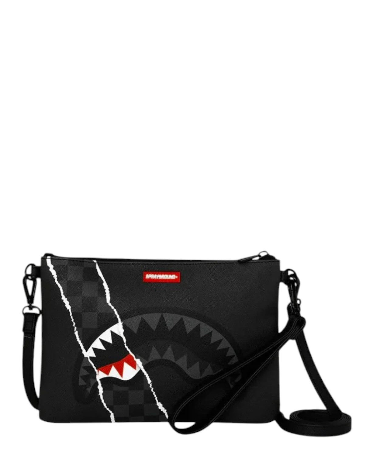 Pochette Sprayground Center Rip Revealing Gray Check Crossover Clutch
