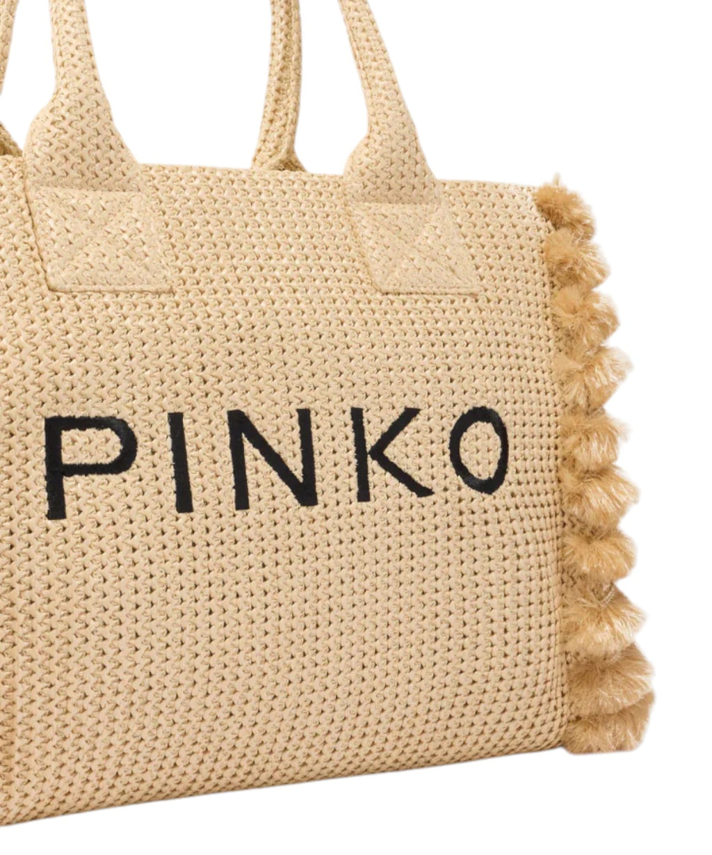 Nákupní taška PINKO Beach z pletené rafie
