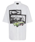 Camicia maniche corte in twill stampa racing 1