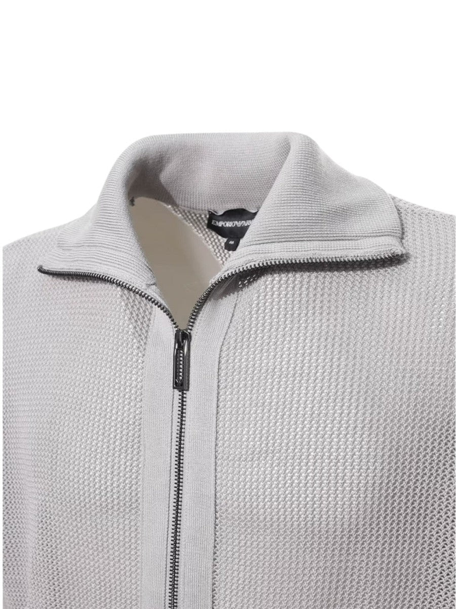 Cardigan in maglia traforato-Emporio Armani-Maglieria-Vittorio Citro Boutique