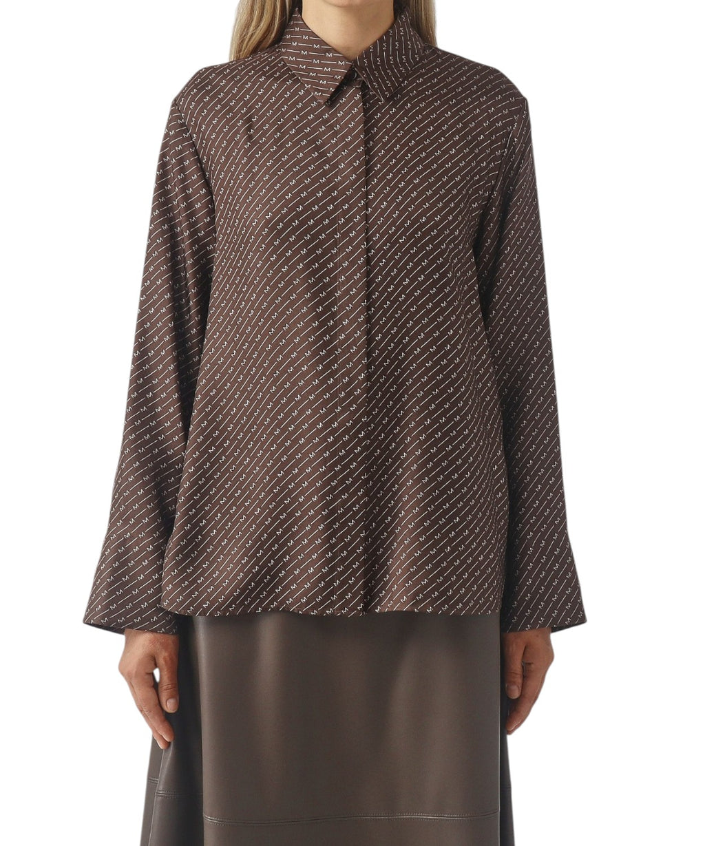 Camisa Farea MM Max Mara em seda com estampado integral