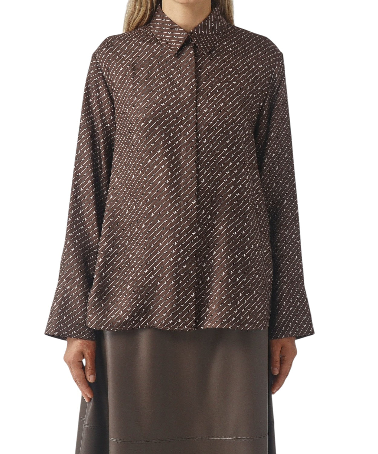 Camicia MM Max Mara Farea in seta con stampa all over
