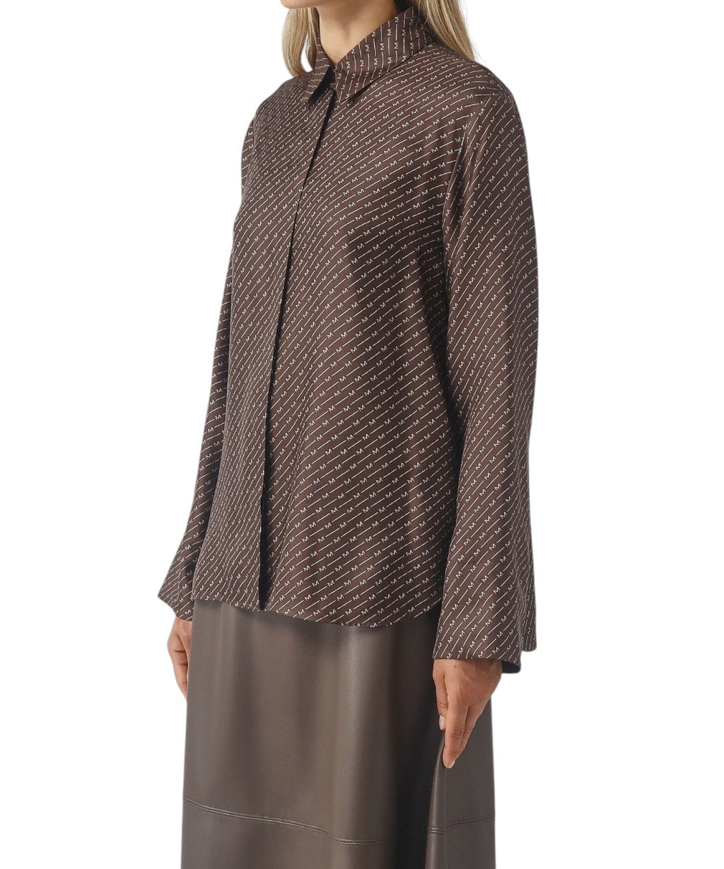 Camisa Farea MM Max Mara em seda com estampado integral