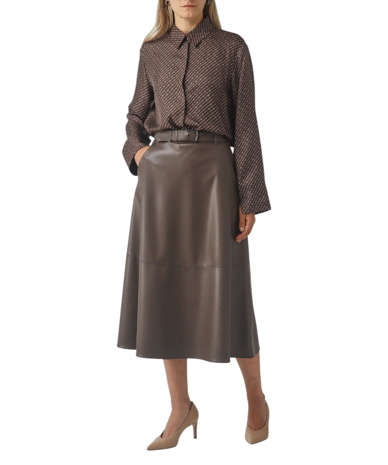 Gonna MM Max Mara in Simil Pelle per Donna Moderno