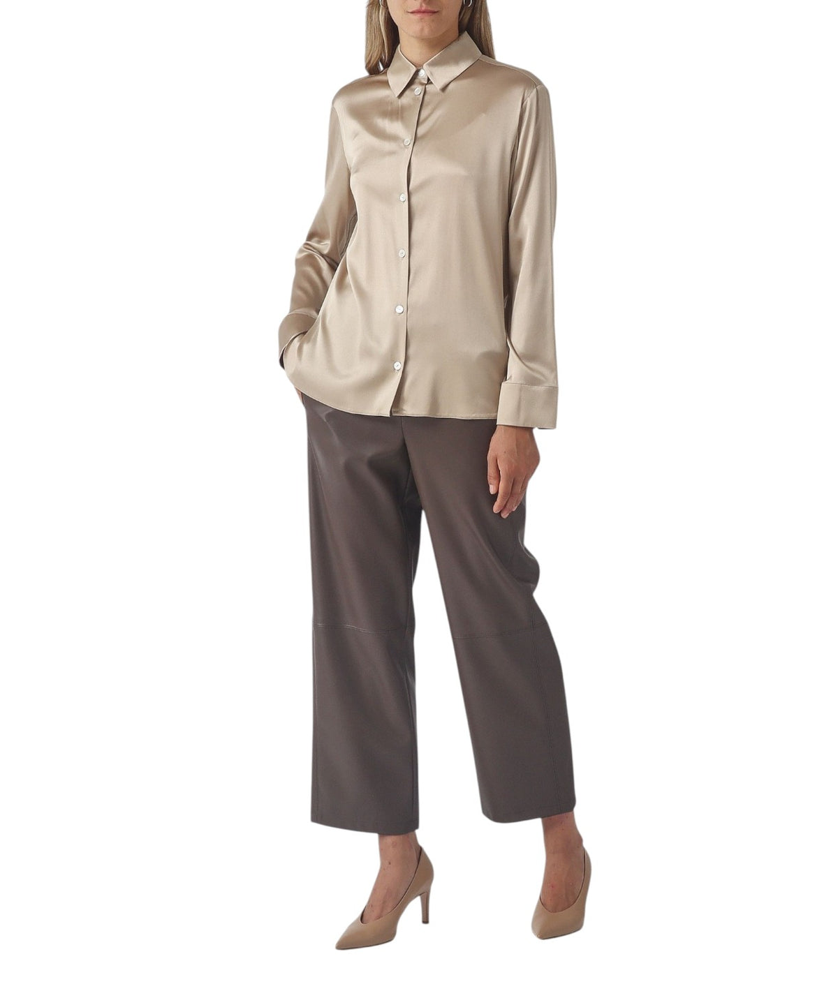 Pantalone LODE in ecopelle gamba larga MM Max Mara