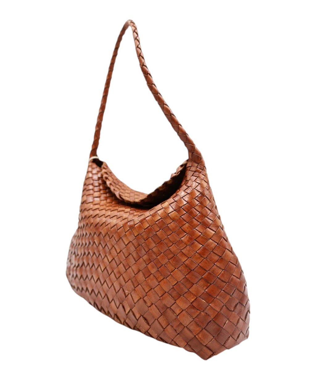 Borsa a spalla Tan Dragon Diffusion in pelle artigianale