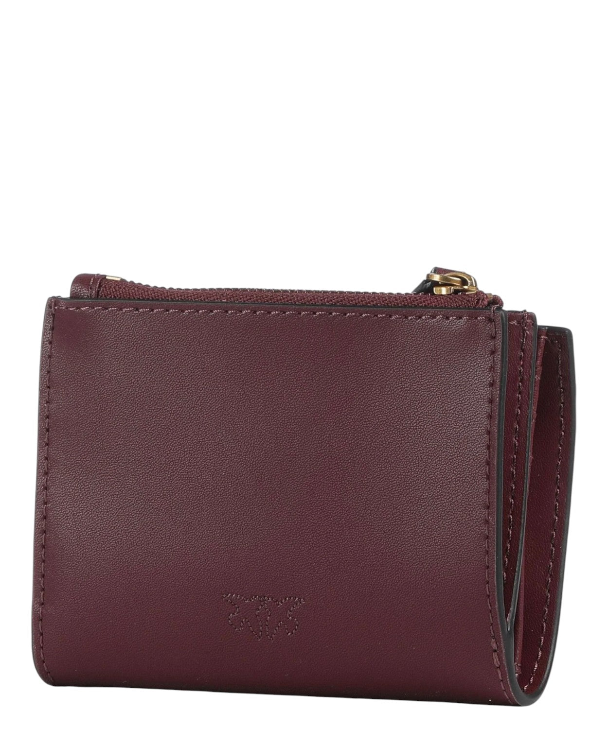 Small Leather Wallet with Love Birds Logo
