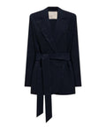 Elegant Embroidered Blazer Jacket with Belt
