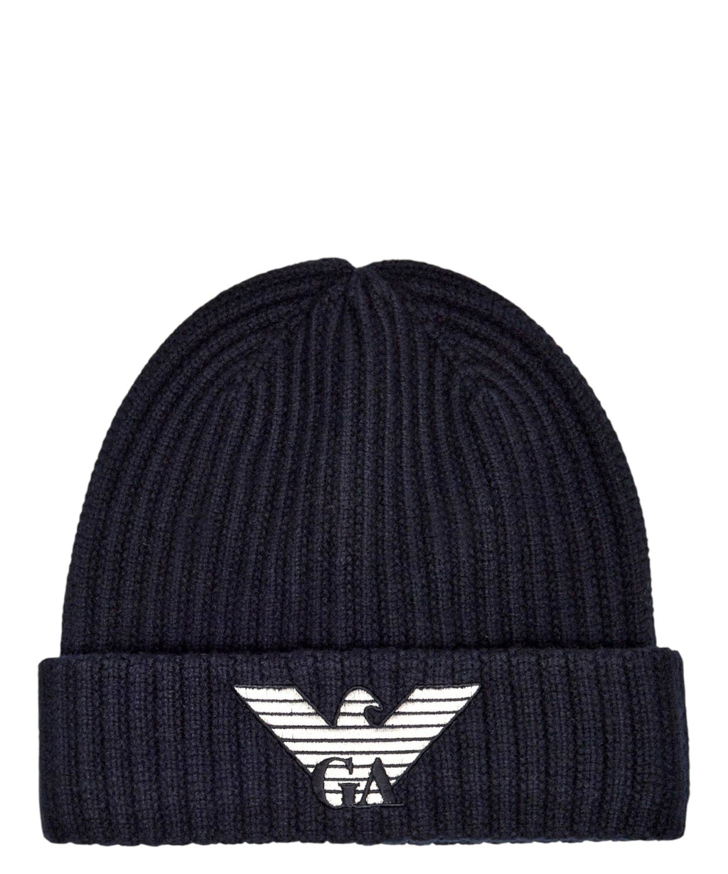 Berretto Emporio Armani in lana con logo ricamato