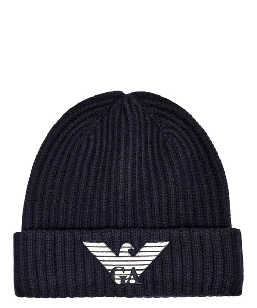 Berretto Emporio Armani in lana con logo ricamato