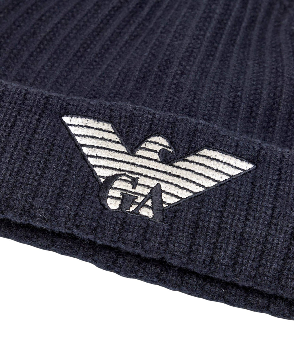 Berretto Emporio Armani in lana con logo ricamato