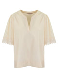 Blusa in Popeline di Cotone con Ricamo-Twinset-T-shirt-Vittorio Citro Boutique